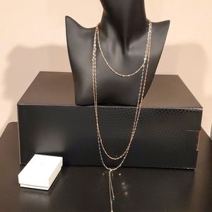 Silver and gold long necklace